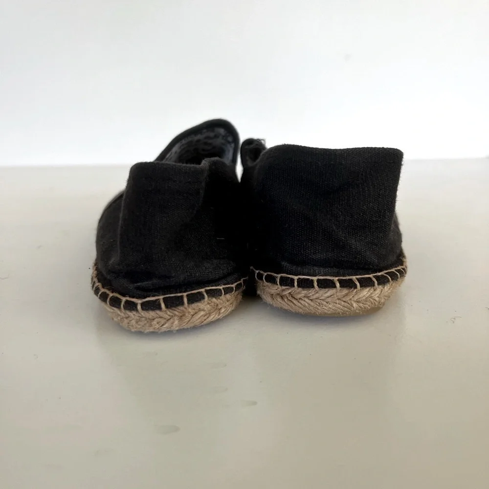 Soludos The Original Espadrille Slip On Casual Black Canvas Shoe, size 38